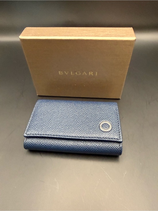 Bvlgari Blue Leather Compact Wallet